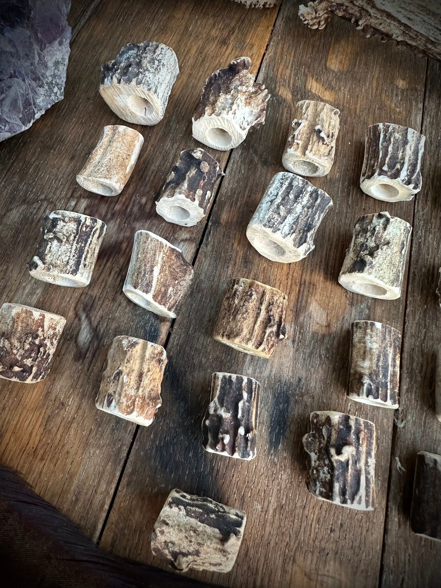 Handmade Roe Deer Antler Dreadlock Beads