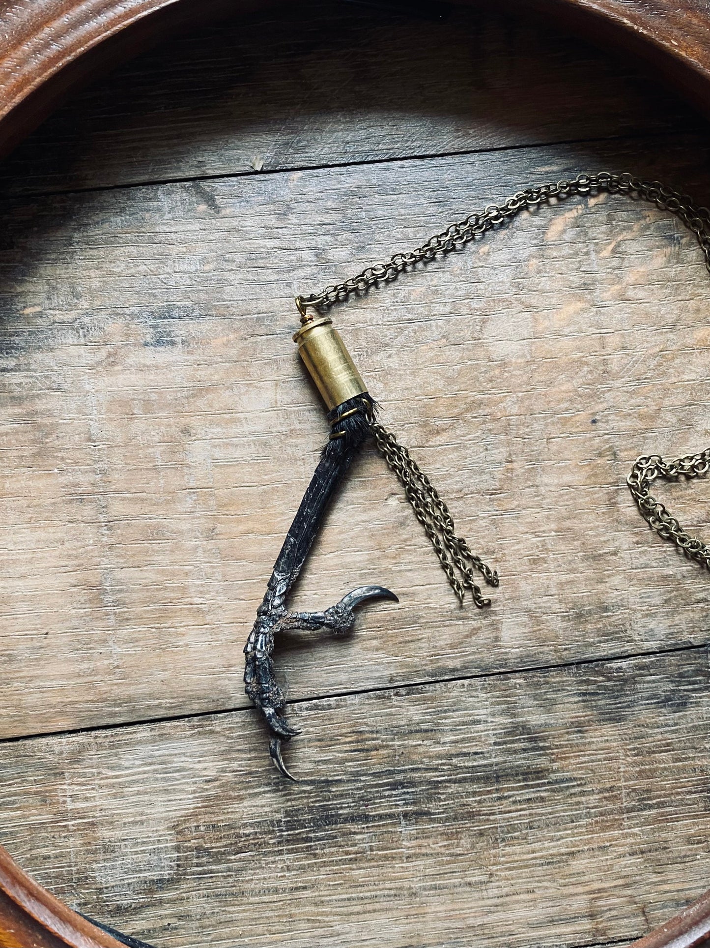 Handmade Crows Foot and Bullet Casing Necklace