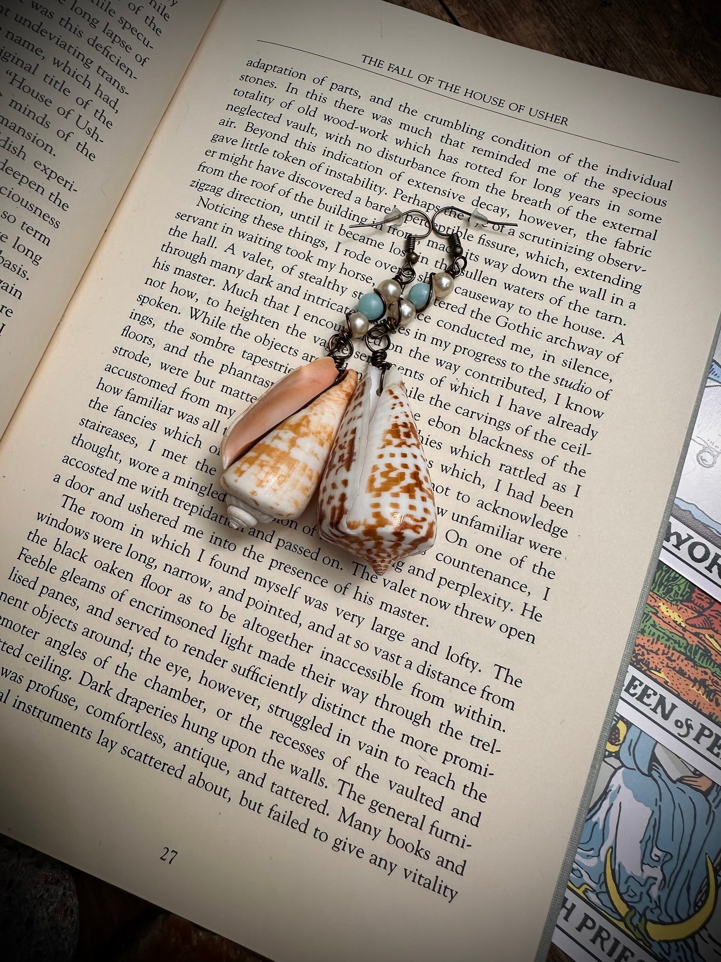 Handmade shell and charm earrings