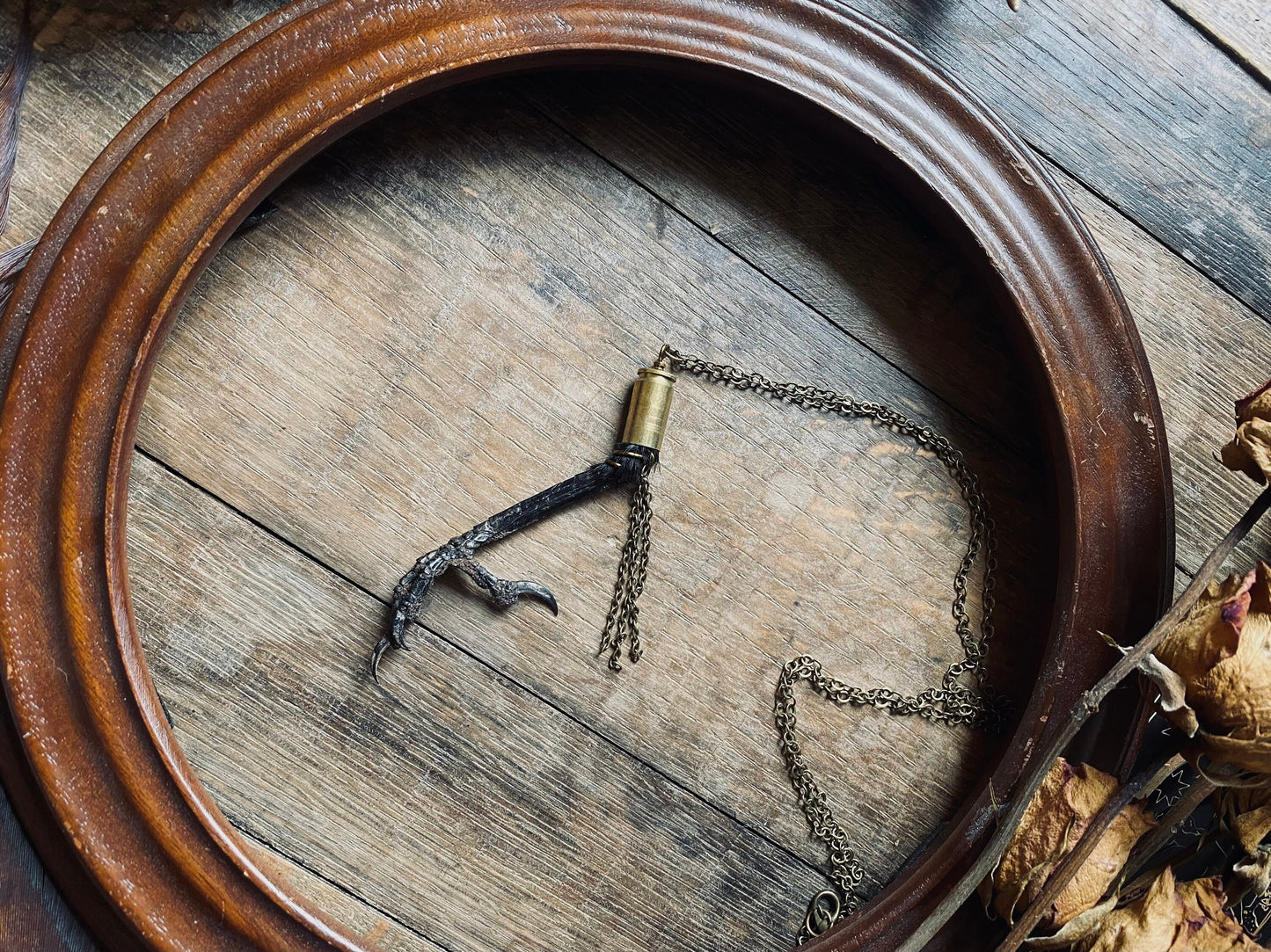 Handmade Crows Foot and Bullet Casing Necklace