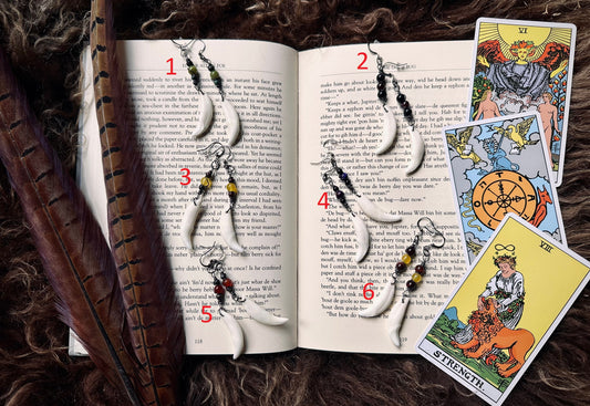 Handmade Fox Fang Earrings with Crystal Beads