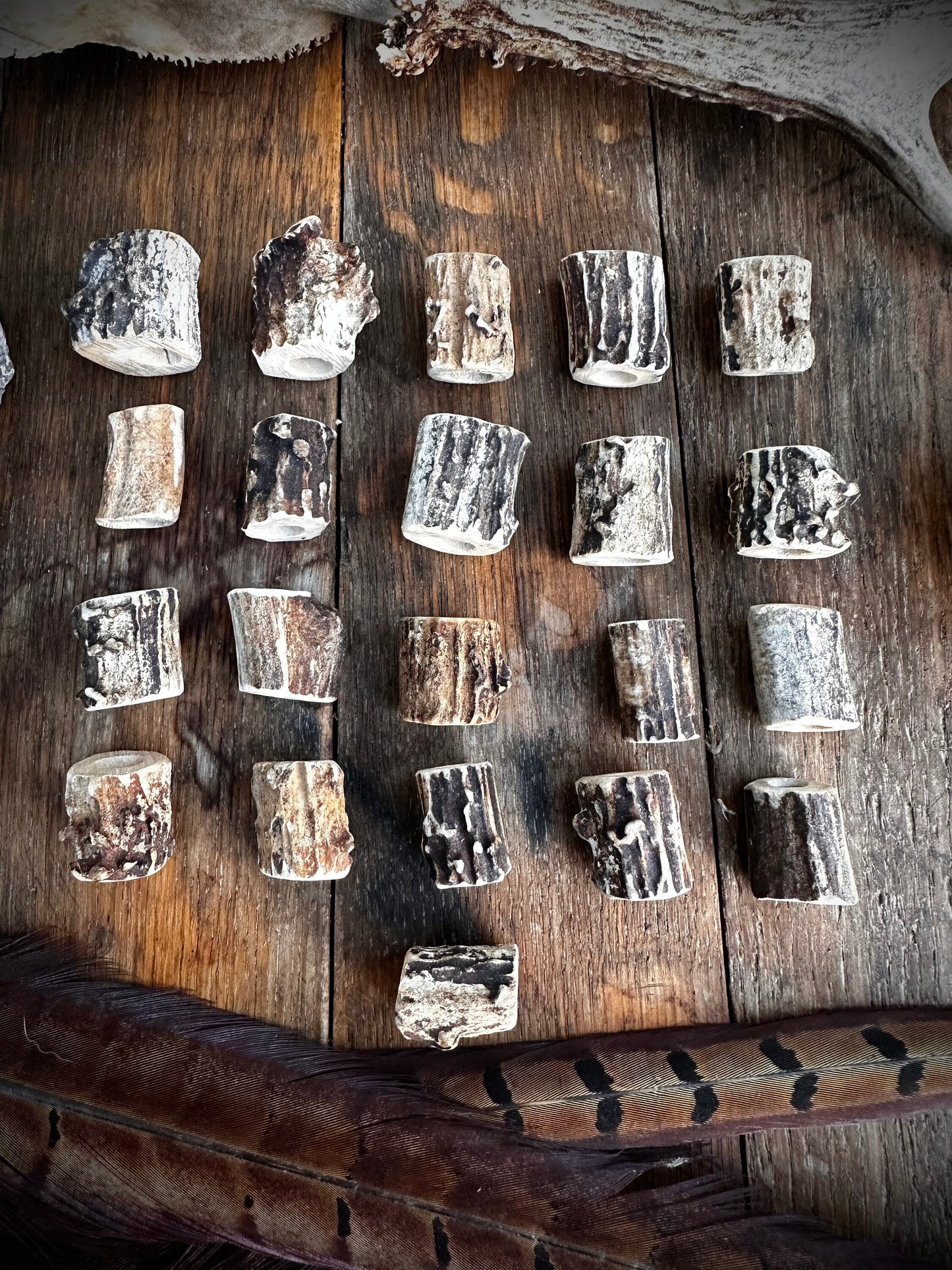 Handmade Roe Deer Antler Dreadlock Beads
