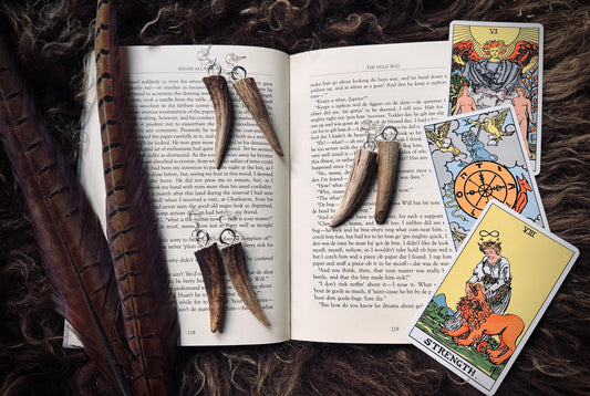Large Handmade Deer Antler Tip Earrings