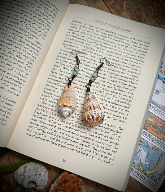 Handmade shell and charm earrings